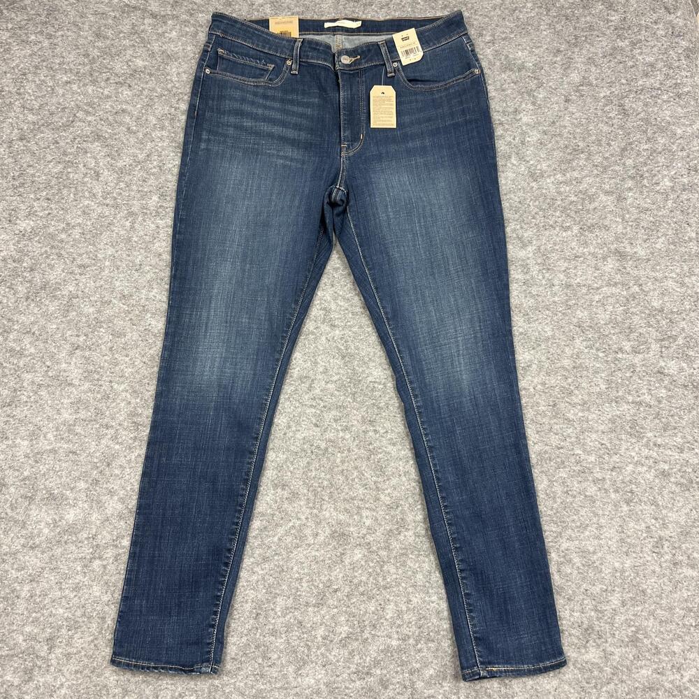 Levis Jeans Womens 16 Blue 711 Skinny MidriseStretch Medium Wash Denim Western